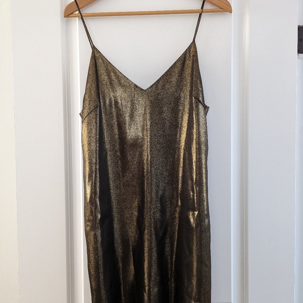 Aritzia Wilfred metallic dress